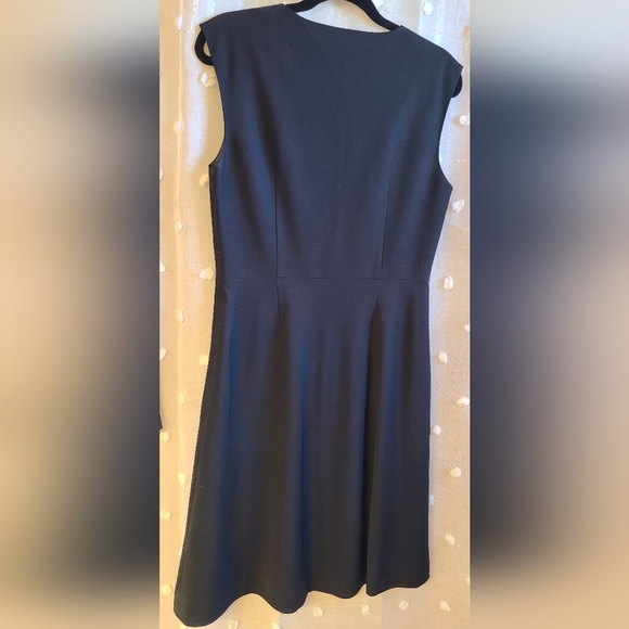 Pendleton sleeveless v-neck black cocktail dress 8 virgin wool - Picture 3 of 8